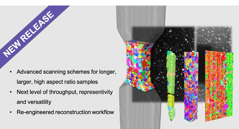 LabDCT release of GrainMapper3D version 3.0 introducing DCT Advanced Acquisition and CrystalCT